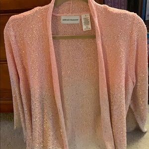 Sparkly cardigan sweater pink ombre